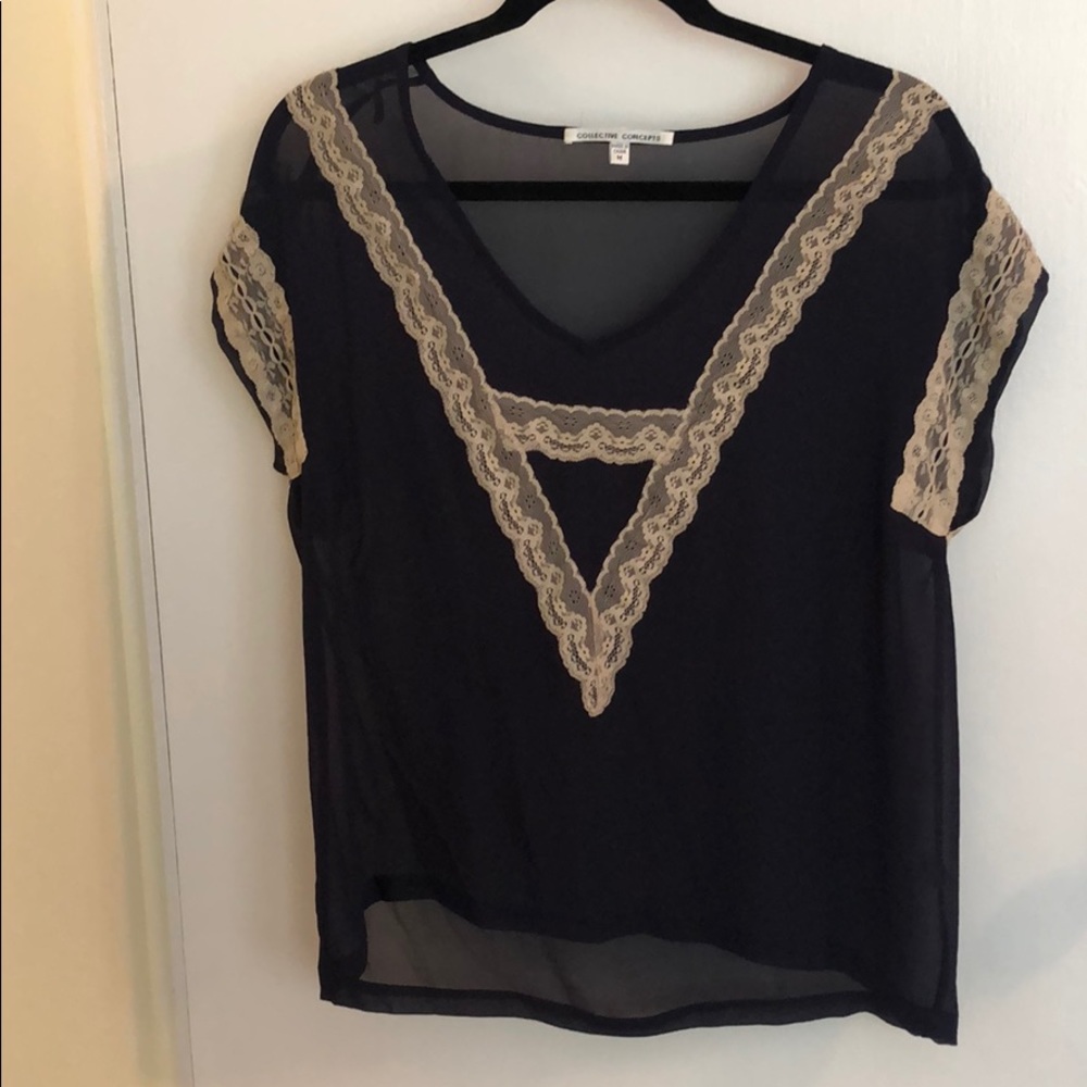Collective Concepts Sheer Navy with Cream Lace